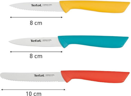 Tefal Colorfood Set Cuțite Din Oțel Inoxidabil 3 Bucăți
