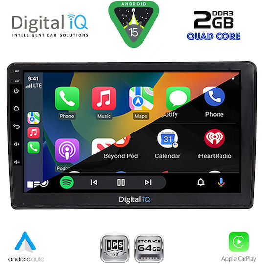 Digital IQ Car Audio System for Audi A4 2008-2015 (Bluetooth/USB/WiFi/GPS/Apple-Carplay/Android-Auto) with Touch Screen 9"