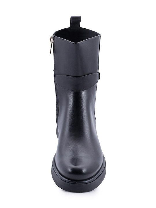 Leather Women's Ankle Boots Black
