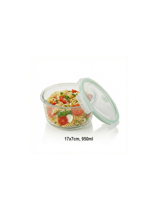 Aj Glass Lunch Box Transparent 950ml