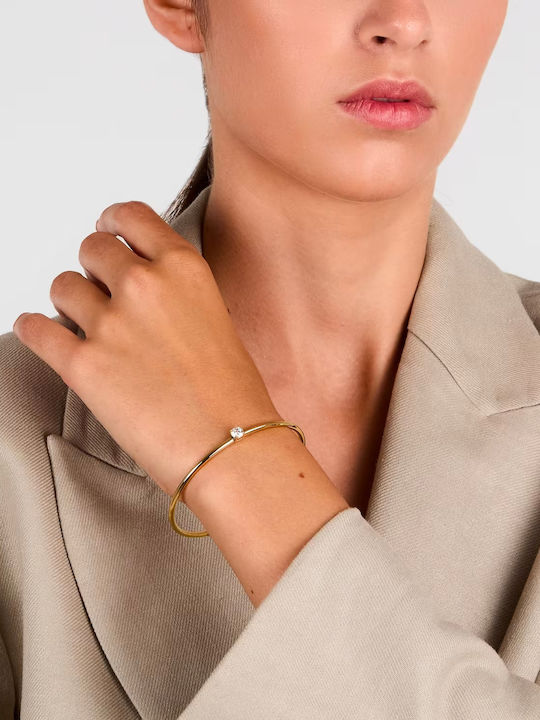 Morellato Damen Armband Handschellen aus Stahl Vergoldet mit Zirkon