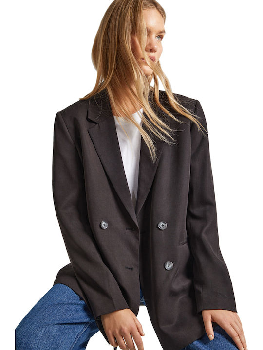 Pepe Jeans Sharon Women's Double Breasted Blazer Black