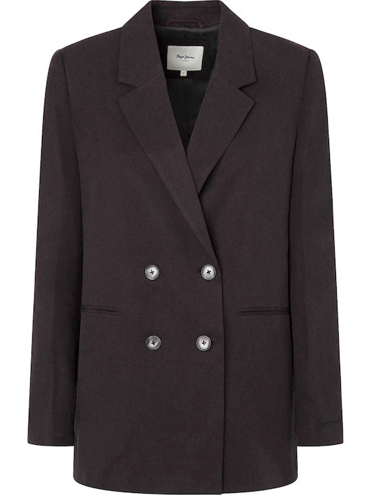 Pepe Jeans Sharon Women's Double Breasted Blazer Black