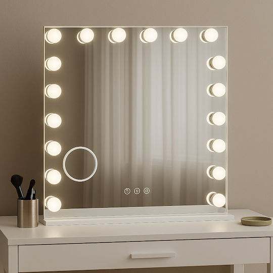 Seven Creations Schminkspiegel Wand mit Licht 62x80cm Weiß