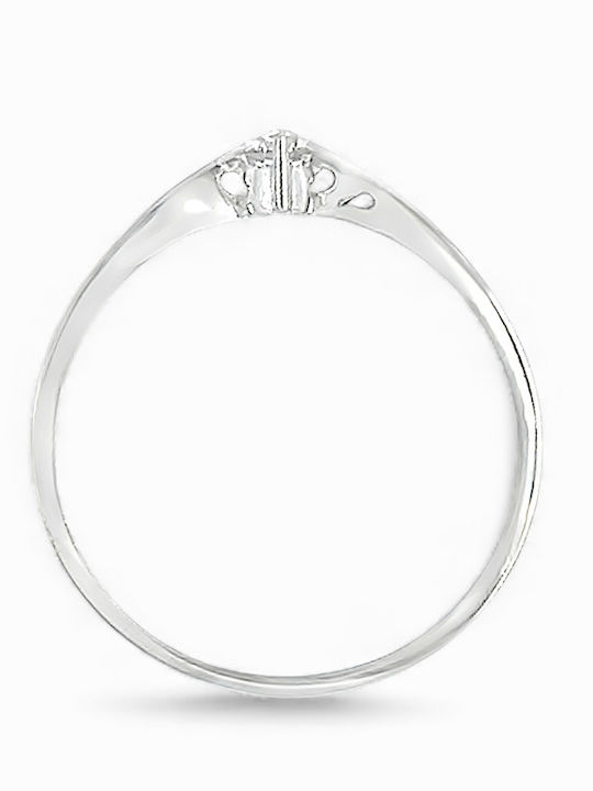 Xryseio Единичен камък от Бяло злато 14K