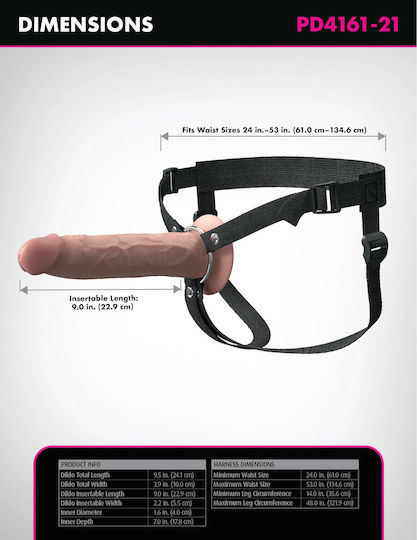 Fantasy X-tensions Elite 9 Inch Silicone Hollow Strap-on Dual Density