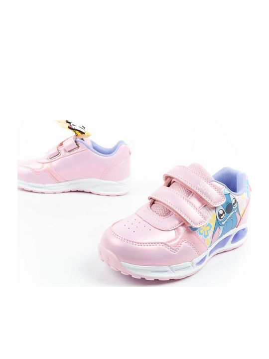 Παιδικά Sneakers με Σκρατς & Φωτάκια Ροζ