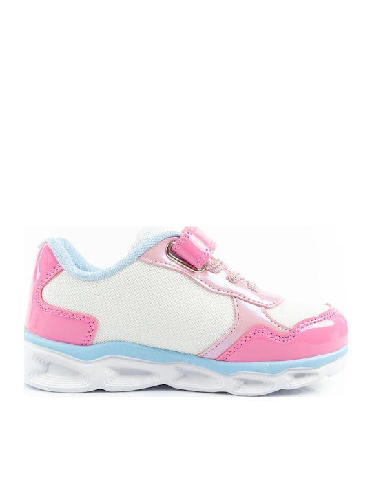 Παιδικά Sneakers με Σκρατς & Φωτάκια Ροζ