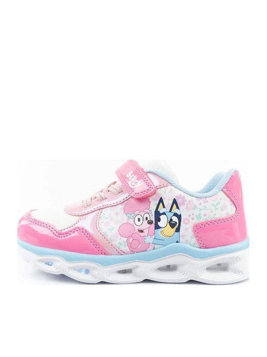Παιδικά Sneakers με Σκρατς & Φωτάκια Ροζ