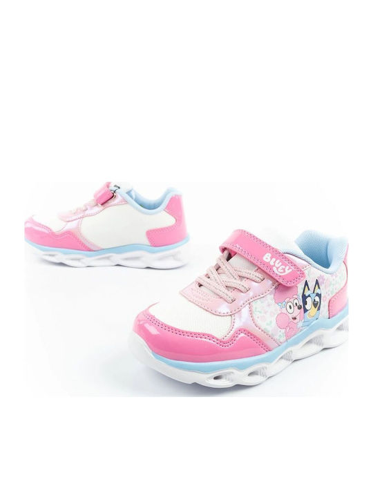 Παιδικά Sneakers με Σκρατς & Φωτάκια Ροζ