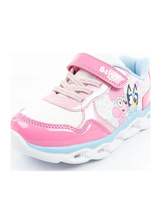 Παιδικά Sneakers με Σκρατς & Φωτάκια Ροζ