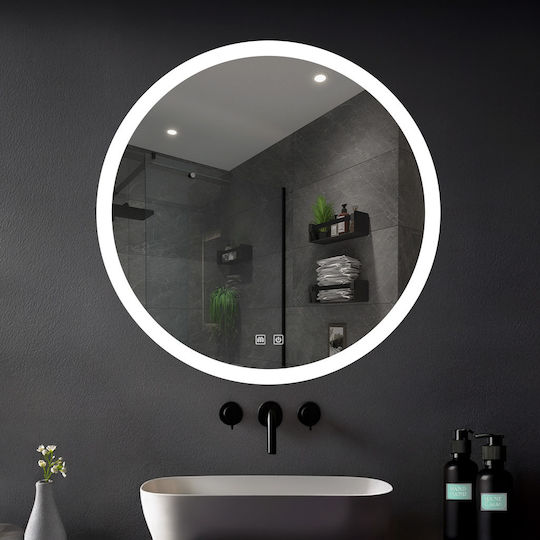 H2O Rund LED Berührung Badezimmerspiegel aus Metall 60x60cm