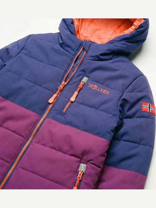 Wasserdicht Kinder Freizeitjacke Winddicht mit Kapuze Purple