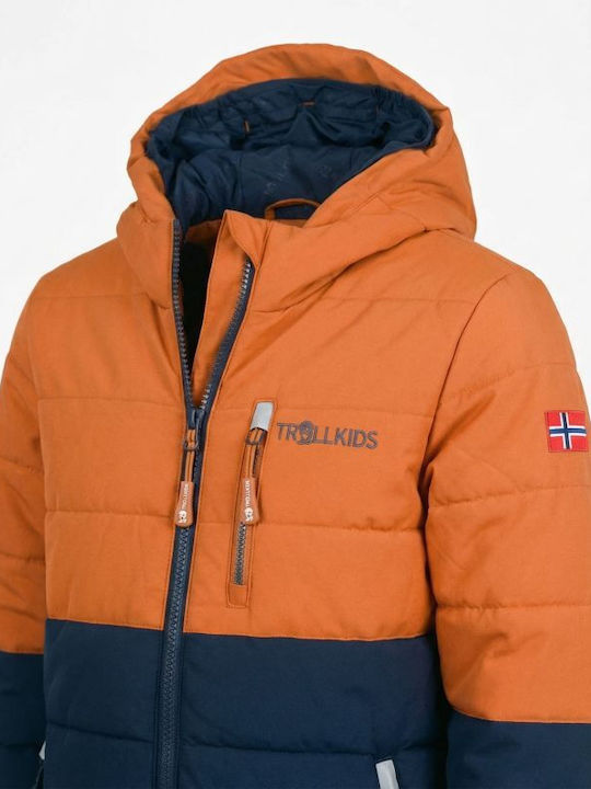 Wasserdicht Kinder Freizeitjacke Winddicht mit Kapuze Orange