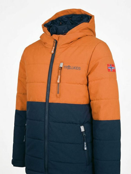 Wasserdicht Kinder Freizeitjacke Winddicht mit Kapuze Orange