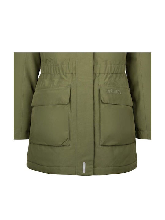 Waterproof Kids Casual Coat with Hood Green
