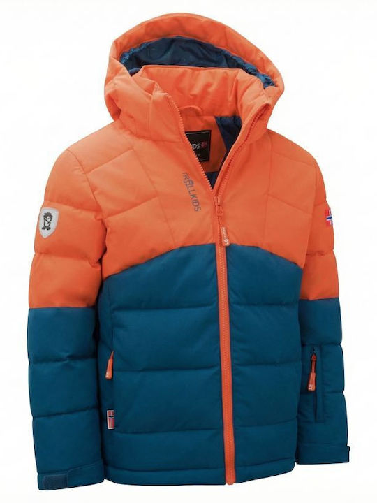 Wasserdicht Kinder Sportjacke Winddicht mit Kapuze Orange/blue