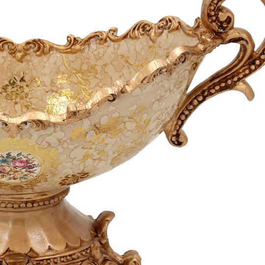 Keskor Regal Bol Decorativ Polirosină Maro 40x19x24cm 1buc