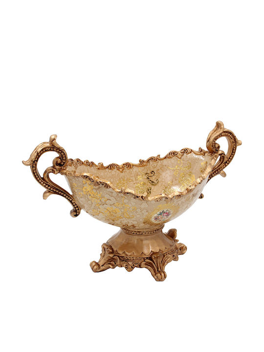 Keskor Regal Διακοσμητικό Μπωλ Πολυρητίνης Καφέ 40x19x24cm