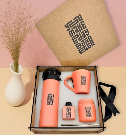 You Make Today Better Σετ Δώρου Flasche Thermosflasche Glas Orange