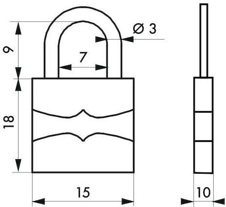 SP Souliotis Auto 22 Padlock Brass with Key 15mm