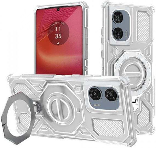 Techsuit Carbon Back Cover Σιλικόνης Λευκό (Motorola Edge 50 Fusion)
