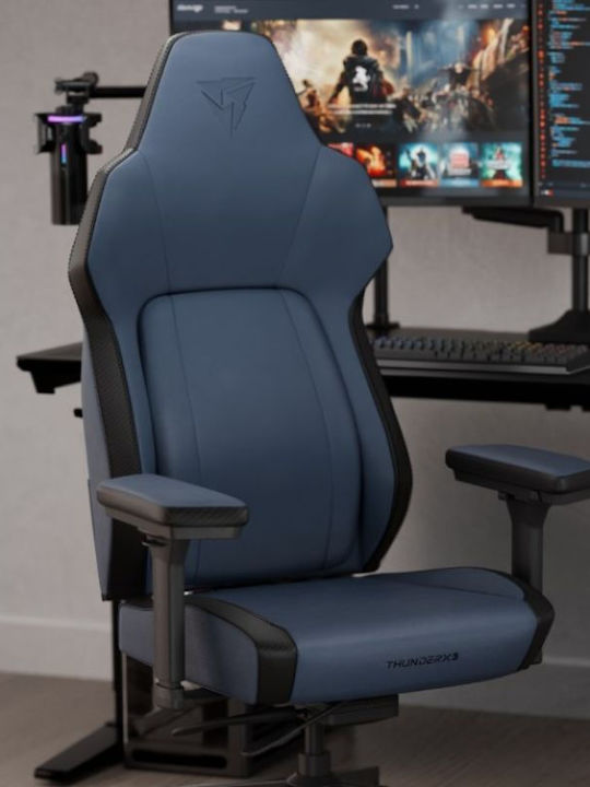 Thunder X3 Core Modern Καρέκλα Gaming Δερματίνης με Ρυθμιζόμενα Μπράτσα Μπλε