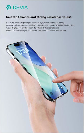 Devia 0.33mm Tempered Glass Μαύρο (iPhone Air)
