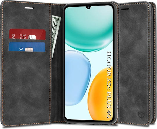 Wallet Δερματίνης / Δερμάτινο Μαύρο (Honor X5C Plus)