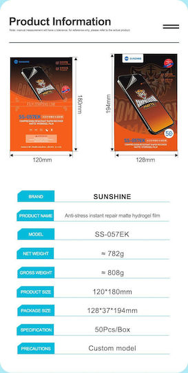 Sunshine Hidrogel Mat Screen Protector (Motorola Moto G100)