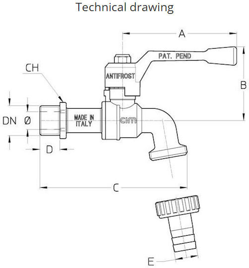 Cimberio 34/1 Sfairiki Outdoor Antifreeze Faucet