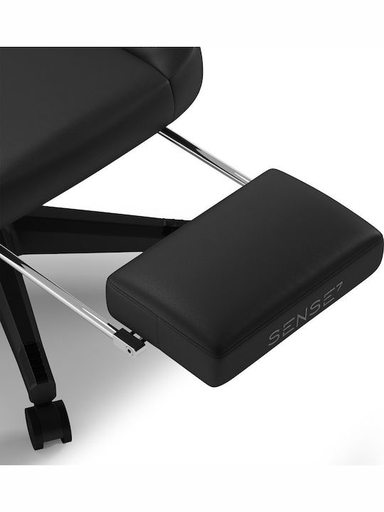 SENSE7 Devon PU Artificial Leather Gaming Chair with Footrest Black