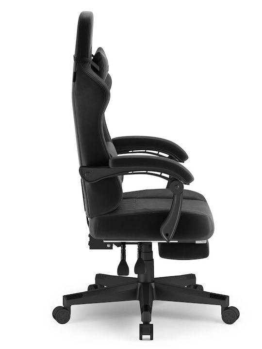 SENSE7 Devon Fabric Gaming Chair with Footstool Black