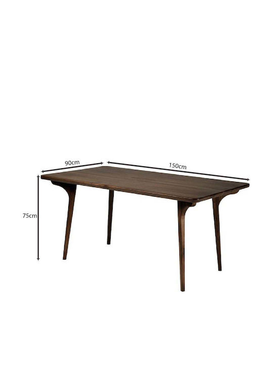 Avery Маса За Трапезария Дървена Орех 150x90x75см Е7670,1