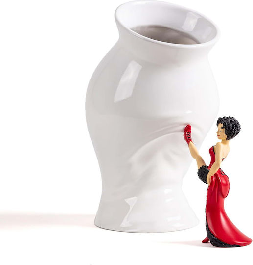 Seletti Canopie Rosio Gelb-Weiß Porzellan Vase