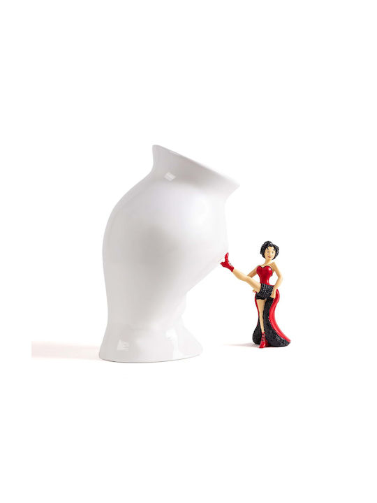 Vase Canopie Rosio Yellow-White Seletti Porcelain