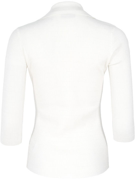 Damen Bluse mit 3/4 Ärmel White