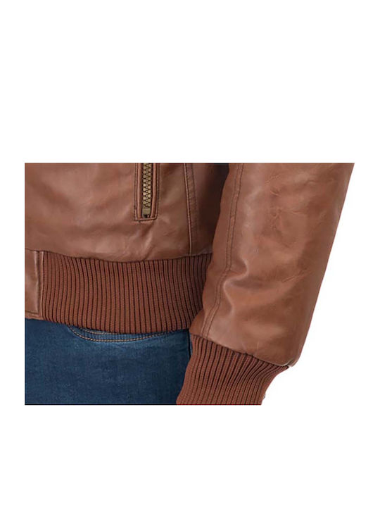 Jacke aus Kunstleder Wasserdicht Tabac Braun
