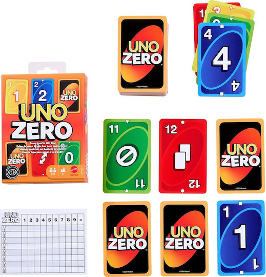Brettspiel Uno Zero für 2-8 Spieler 7+ Jahre (EN) Mattel