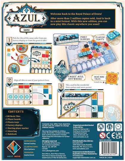 Επιτραπέζιο Παιχνίδι Azul Mini για 2-4 Παίκτες 8+ Ετών Kaissa