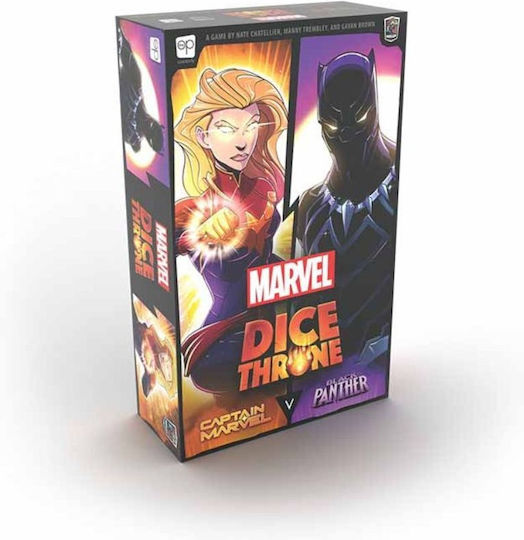 Настолна игра Dice Throne Marvel 2-Hero Box 1 Captain Marvel за 2 играчи 8+ години (EN) USAopoly