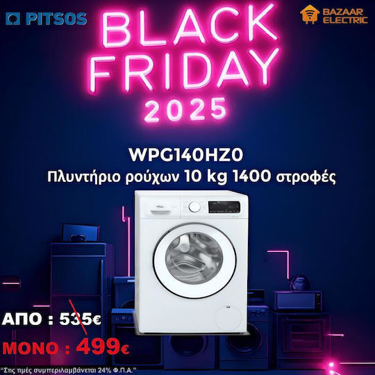 Pitsos Hydroactive Plus Mașină de Spălat Rufe 10kg cu Tehnologie cu Abur 1400 Rotiri HydroActive Plus WPG140HZ0