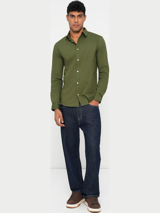 Long-sleeved Cotton Shirt Dark Greenery