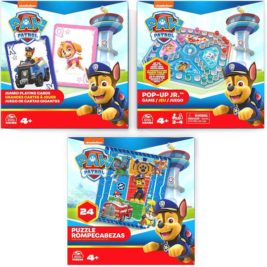Επιτραπέζιο Παιχνίδι Paw Patrol 3-game Bundle για 4-6 Παίκτες 4+ Ετών (EN) Spin Master
