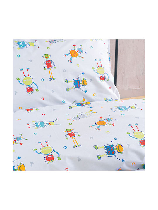 Rythmos Sheet Set Semi-double with Elastic Band Cotton Symbol White 160x260cm 3pcs