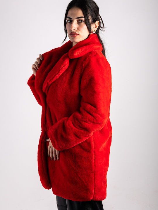 Frauen Pelz Red