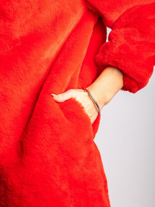 Frauen Pelz Red