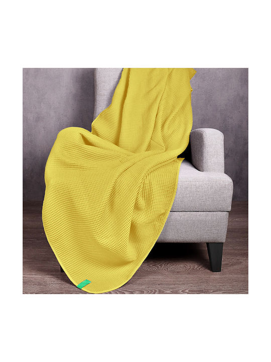 Benetton Waffle Yellow Blanket 140x190cm