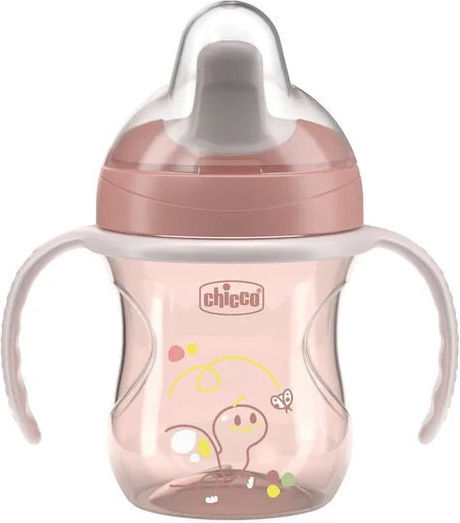 Chicco Training Cup Εκπαιδευτικό Μπιμπερό Πλαστικό με Λαβές Μπεζ για 6m+