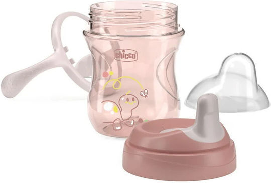 Chicco Training Cup Εκπαιδευτικό Μπιμπερό Πλαστικό με Λαβές Μπεζ για 6m+
